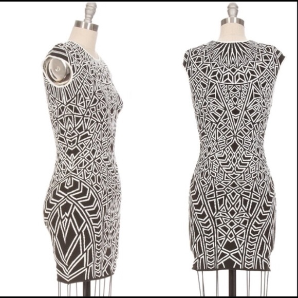 RVN Geometric Jacquard Sheath Dress - Picture 3 of 3